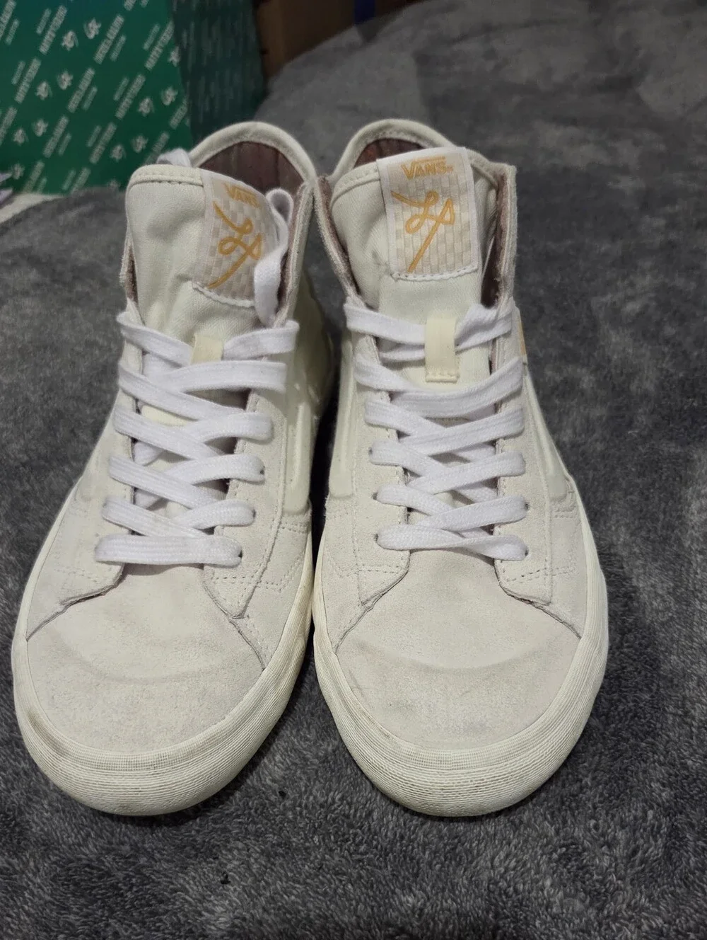Vans Mid-Top Canvas Sneakers in Off-White